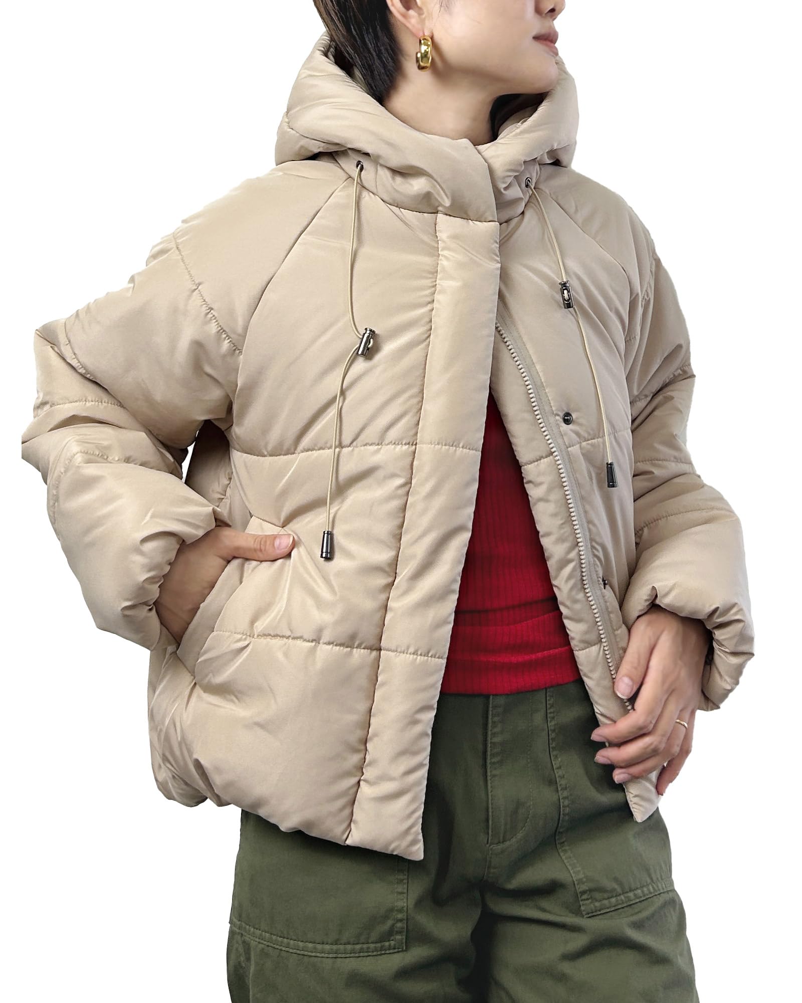 Amazon | [meirire] エコ ダウンジャケット レディース ショート丈